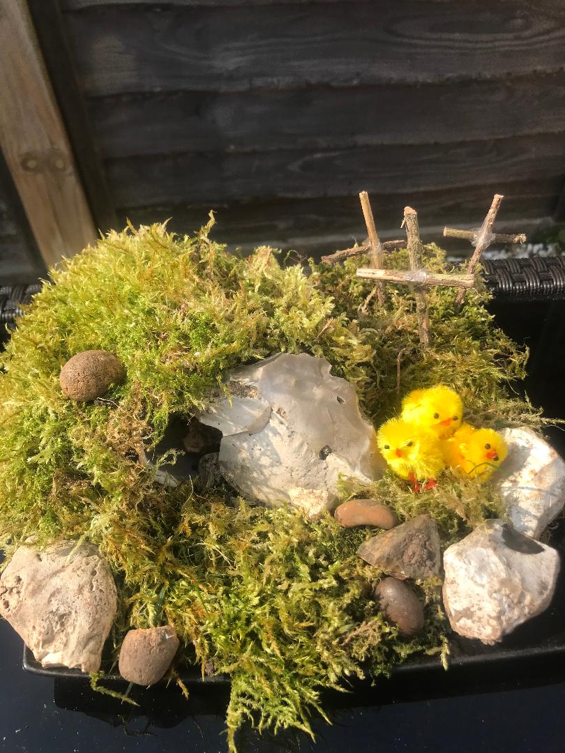 Zac and Abagail's Easter Garden